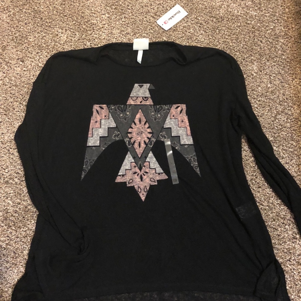 Light graphic long sleeve top